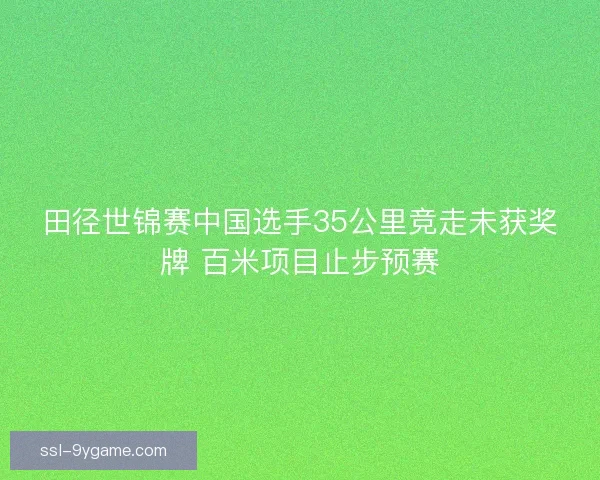 田径世锦赛中国选手35公里竞走未获奖牌 百米项目止步预赛